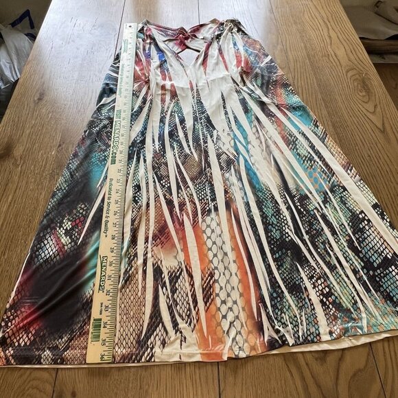 Boston Proper Stretchy Tribal Colorful Dress Size Medium Tunic Boho Beach City - Picture 7 of 8